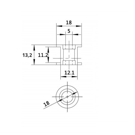 Smooth idler 10mm belt - 20 tooth equivalent - 5mm ID