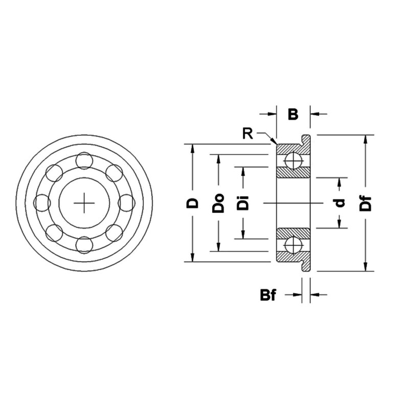 Łożysko kołnierzowe F695-2RS 5x15x4mm