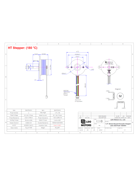 Stepper motor LDO-36STH20-1004AH (S15) | HOBBY-STORE