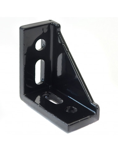 4 Hole Inside Corner Bracket with single support - 60x60x30mm - black
