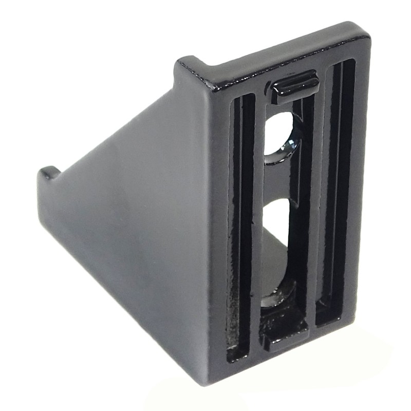 4 Hole Inside Corner Bracket with single support - 60x60x30mm - black