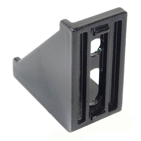 4 Hole Inside Corner Bracket with single support - 60x60x30mm - black
