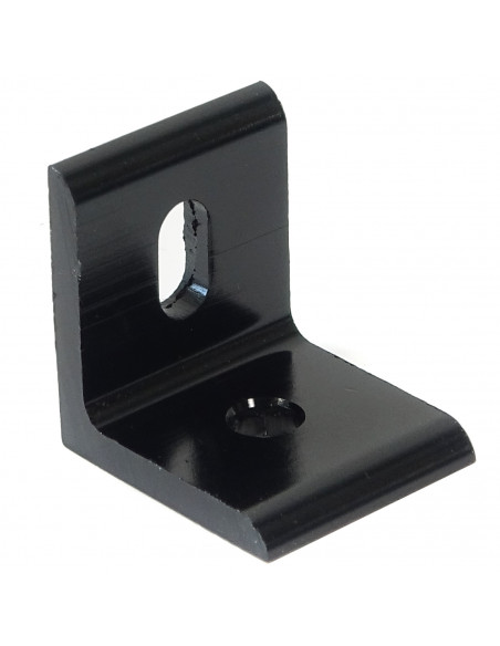 Flat aluminum corner for 3030 profile - 30x30x26 - black