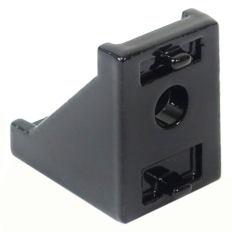 90° reinforced angle bracket - 28x28x20mm - black