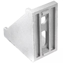 4 Hole Inside Corner Bracket with single support - 60x60x30mm - silver 2