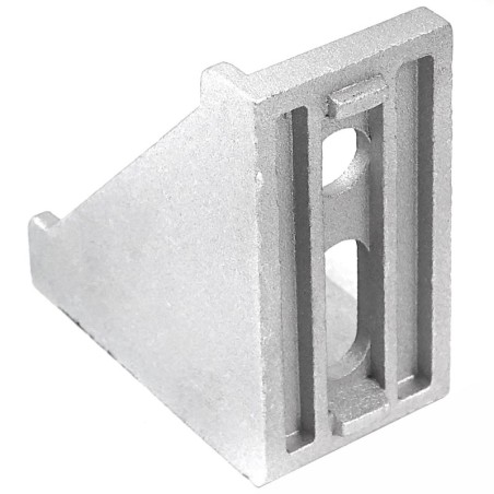 4 Hole Inside Corner Bracket with single support - 60x60x30mm - silver