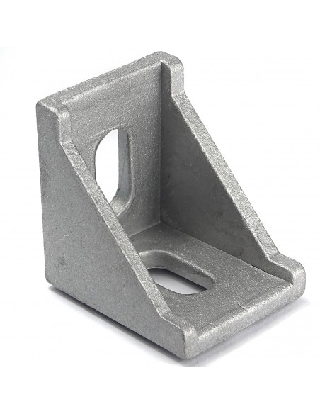 90° reinforced angle bracket for 3030 profile - silver