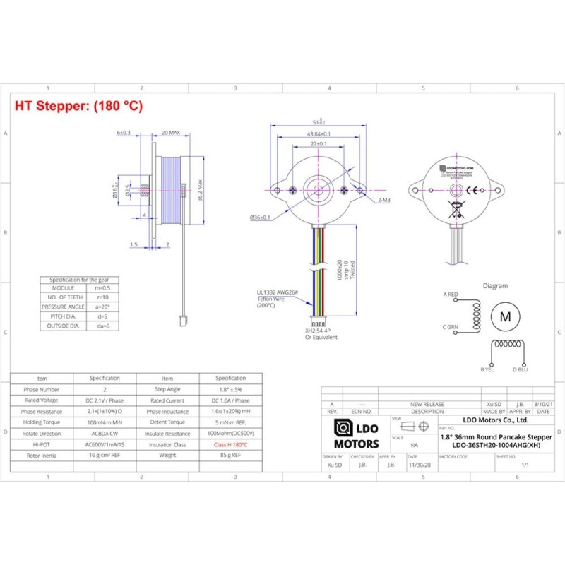 Schrittmotor LDO-36STH20-1004AHG (XH)