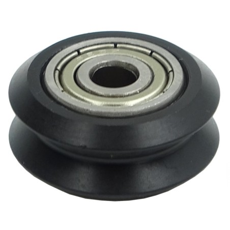 V-guide wheel roller - black