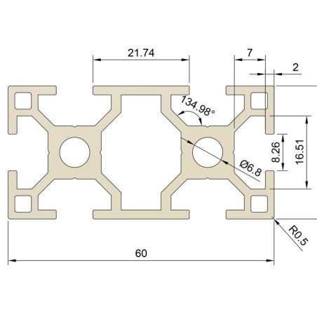 Aluminiumprofil ALTRAX 3060 T-SLOT 100cm - silber matt