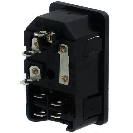 Gniazdo zasilania IEC320 C14 10A 250V z bezpiecznikiem