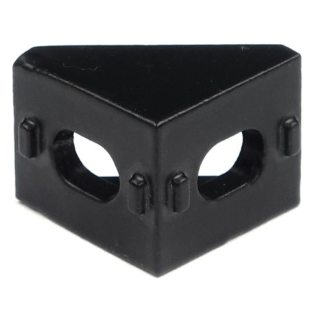 90° reinforced angle bracket - 20x20x17mm - black